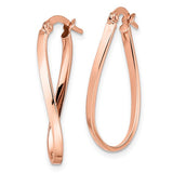 10 Karat Rose Gold Polished Slight Twist Hoop Earrings
