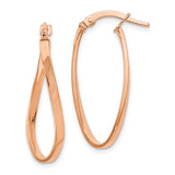 10 Karat Rose Gold Polished Slight Twist Hoop Earrings