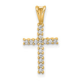 14K White Gold Diamond Cross