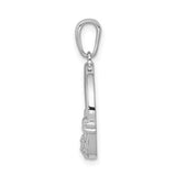 14 Karat White Gold Claddagh Pendant