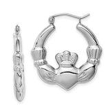 Sterling Silver Claddagh Hoop Earrings