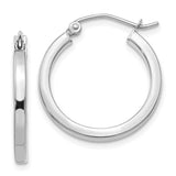 14 Karat White Gold Square Tube Hoops Small (Copy)
