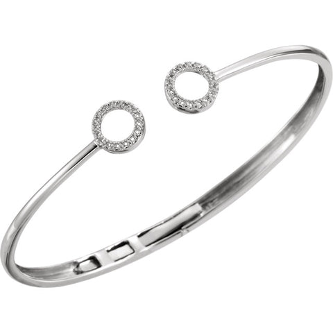 White Gold & Diamond Circle Bracelet