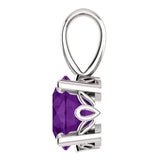 14K White Gold Amehtyst Pendant & Chain