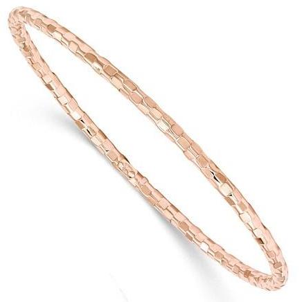 14K Rose Gold Polished Bangle Bracelet