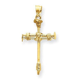 14K Yellow Gold Nail Cross