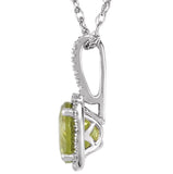 Sterling Silver August Birthstone Halo Necklace