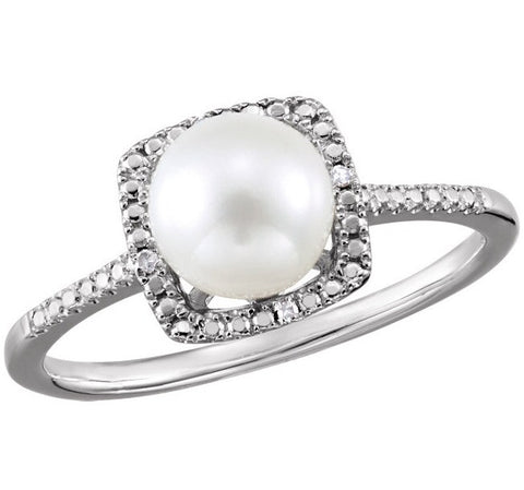Sterling Silver June Birthstone Halo Ring