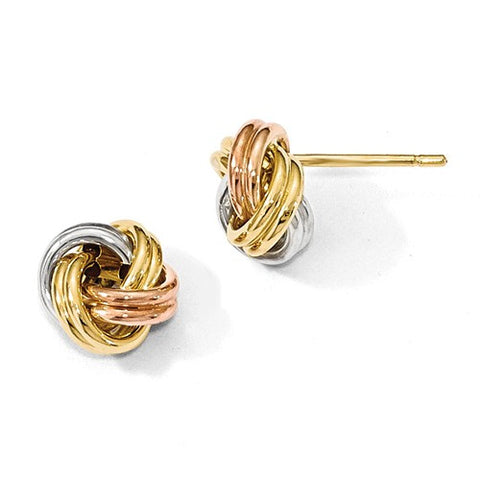 Tri-Color Love Knot Earrings