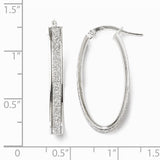14 Karat White Gold Polished Glimmer Hoop Earrings