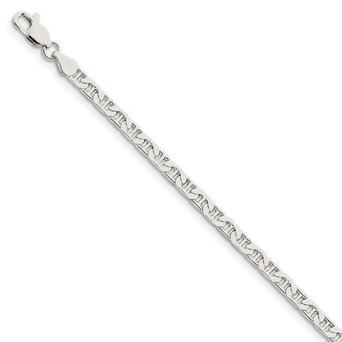 Sterlling Silver Flat Anchor Link Necklace