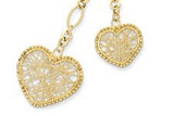 14K Yellow Gold Double Heart Drop Necklace