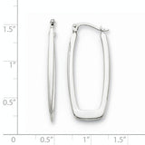 14 Karat White Gold Elongated Rectangular Hoop Earrings